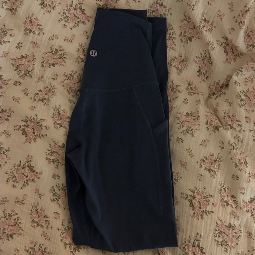 Lululemon Navy Leggings With Side Pockets - 23" from inseam